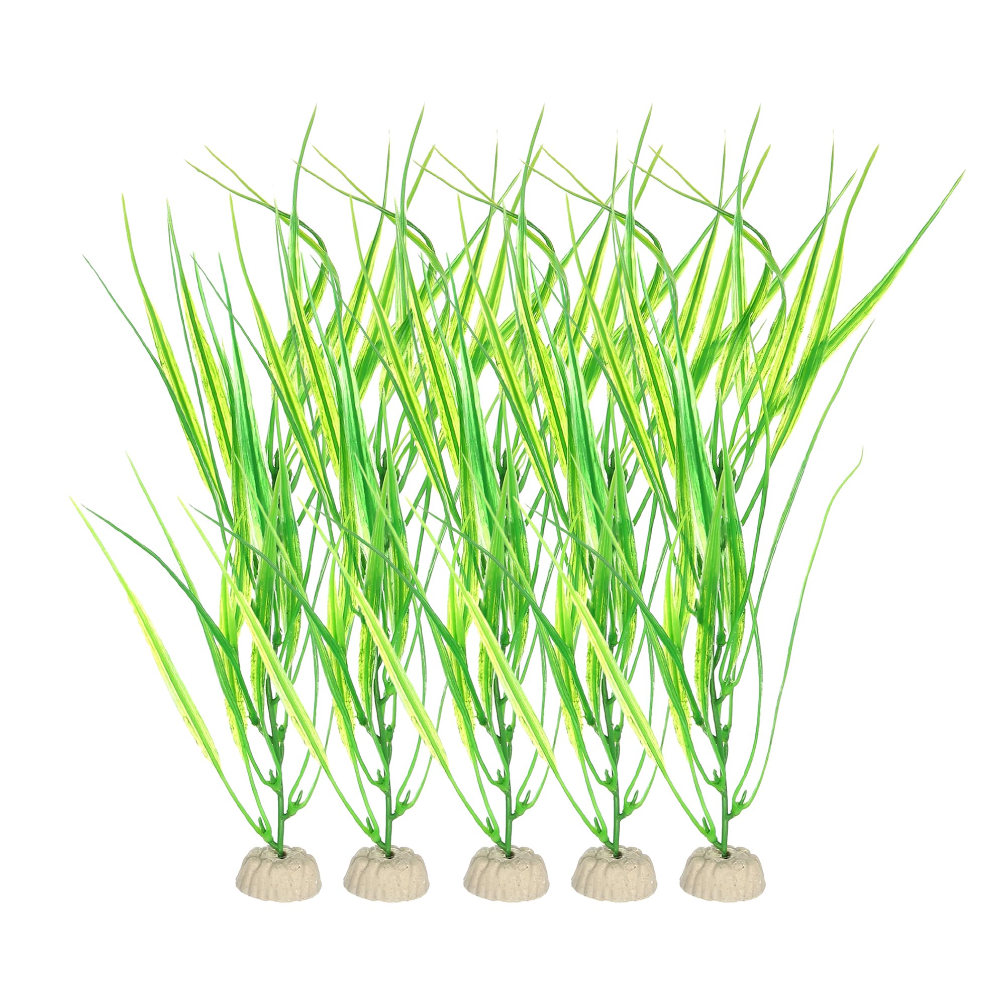 CAPASTEC Fish Tank Aquarium Decorations Artificial Plants, Plastic Artificial Water Plants for Aquarium 12.01Inch (Green) 5 Pcs