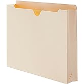Amazon Basics Reinforced File Jackets, Letter Size, Straight-Cut Tab, 2 Inch Expansion, Manila, 50-Pack
