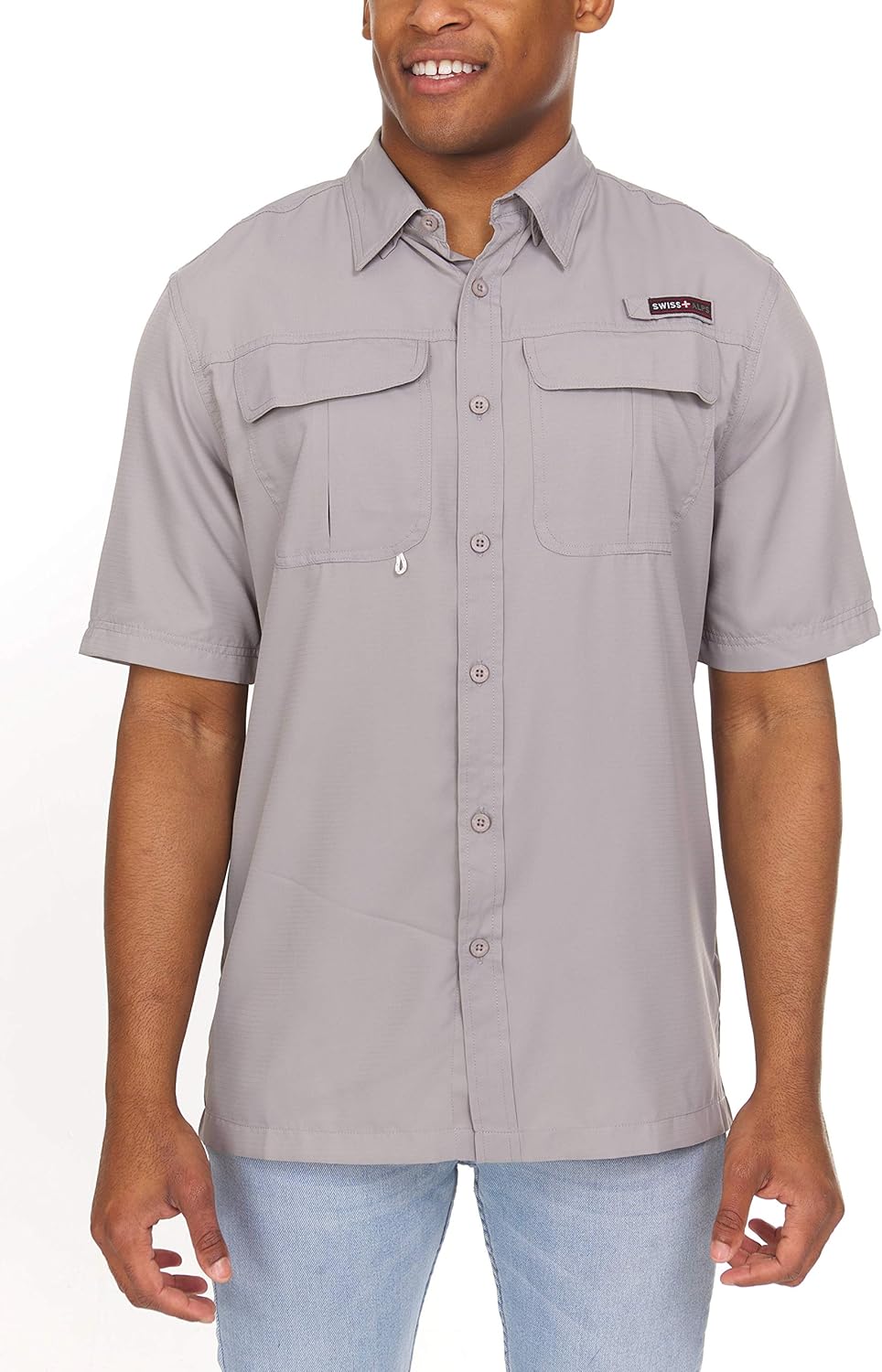 Swiss Alps Mens Short Sleeve Lightweight Breathable Outdoor Fishing Shirt at  Men’s Clothing store