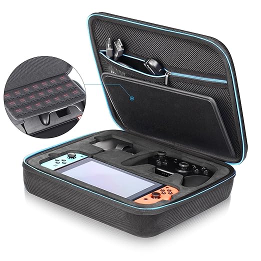iAmer Tasche für Nintendo Switch, Deluxe Tragetasche für Switch Console, Netzteil, Joy-Con Grip (oder Pro Controller), HDMI K
