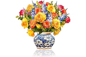 Freshcut Paper Pop Up Cards, Paper Flower Bouquet 3D Popup Greeting Cards with Note Card & Envelope, Birthday Card, Anniversary, Get Well Gifts, 18" Grande Sorbet Roses