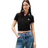 Tommy Jeans Womens Lightweight Cotton Short Sleeve Polo with Embroidered Badge Logo