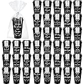 LemonRoad 40 Sets Christian Gifts Bulk 16oz Reusable Bible Verse Coffee Cups with Lids Cards and Gift Bags Inspirational Religious Gifts for Church Party (Black)