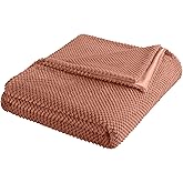 Vellux Plush Texture Blanket – Ultra Soft Queen Bed Blanket for All Season Comfort – Lightweight Cozy Throw for Couch, Bedroom, Travel & Pets – Copper