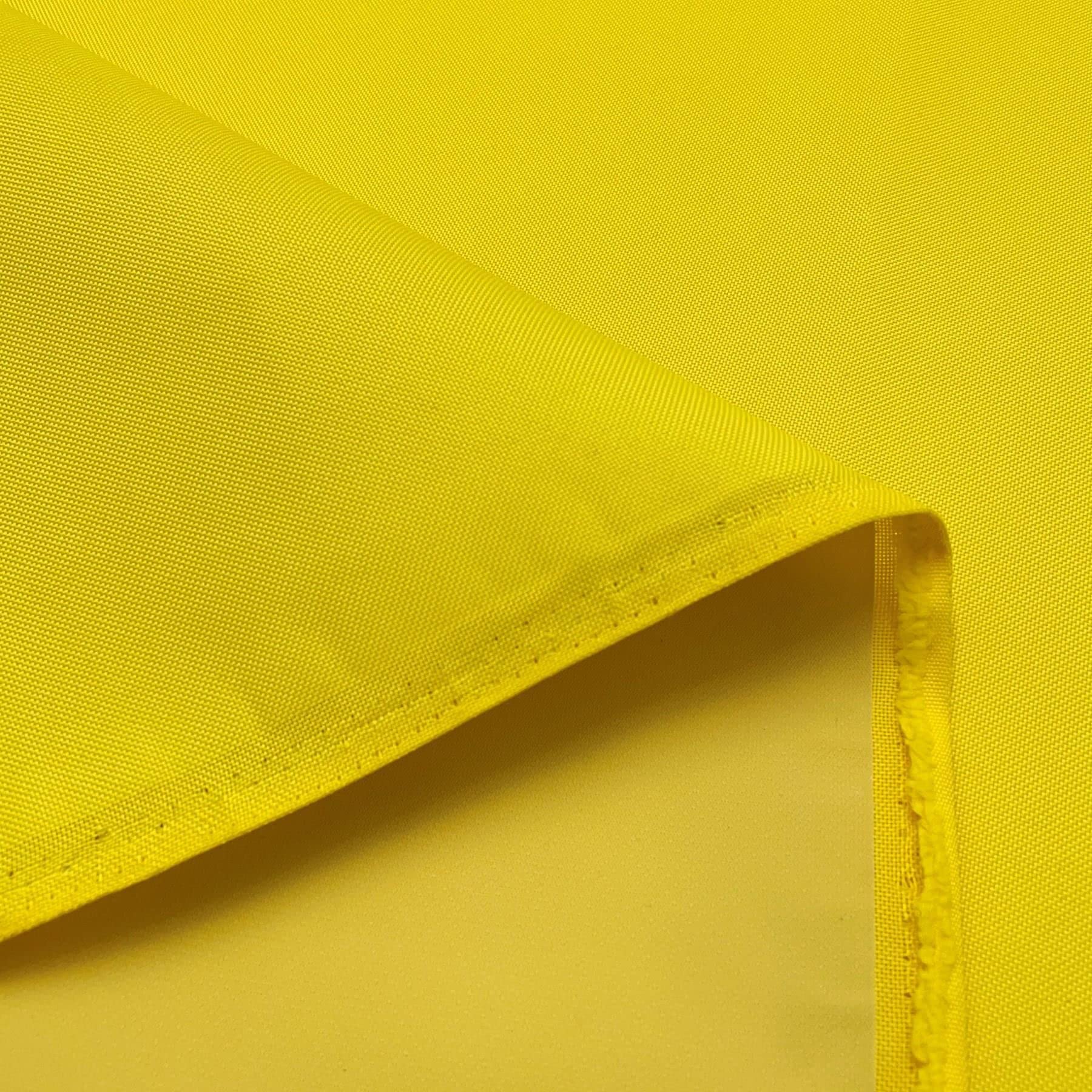 7oz Water Repellent Outdoor Canvas Fabric Waterproof Tear Resistant Garden Furniture Plain Upholstery Grade Fire Retardant - Yellow - 3m x 150cm