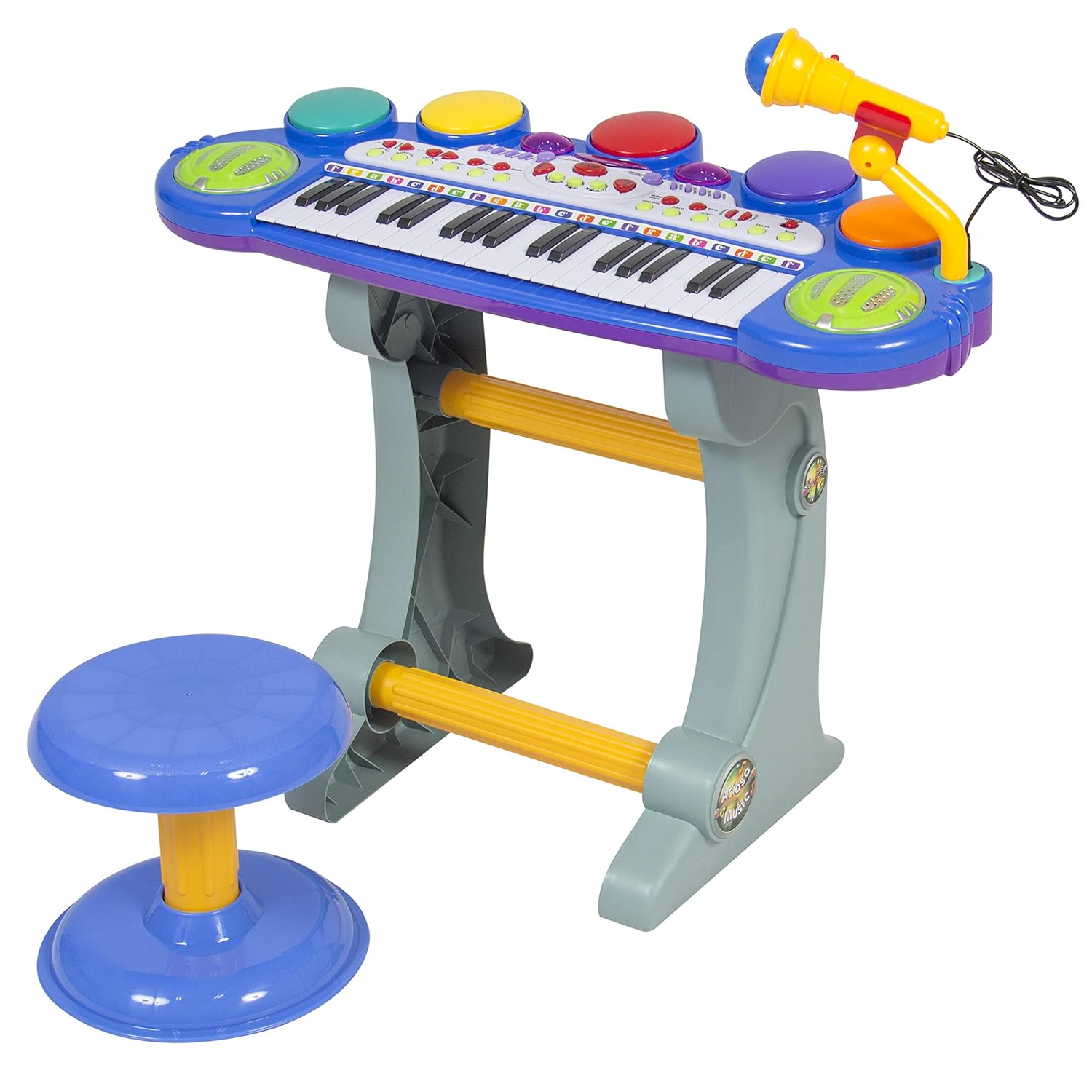 Electronic Toy Keyboard With Microphone Stand And Stool ToyWalls