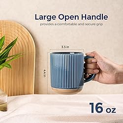 GBHOME Large Coffee Mugs Set of 4, 16oz Handmade