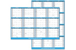 2026 Wall Calendar Large Size 24" x 36", Paper Folded 12 Month Annual Yearly Wall Planner, Reversible, Horizontal/Vertical