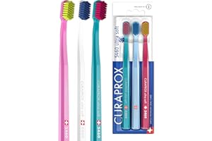 Curaprox CS 5460 Ultra-Soft Toothbrush – for Sensitive Teeth & Gums | Gentle Plaque Removal | 3-Pack |Random Colour