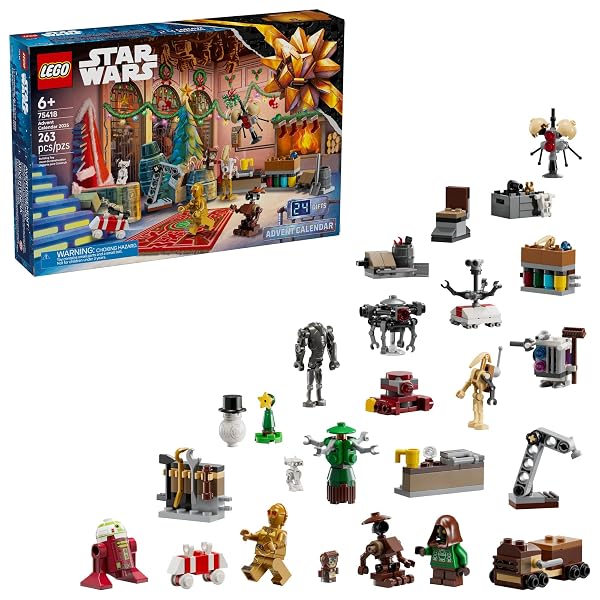 LEGO STAR WARS ADVENT CALENDAR 2025 KIDS TOY – HOLIDAY COUNTDOWN PLAYSET WITH 24 TOYS FOR BOYS & GIRLS, AGES 6+ – INCLUDES C-3PO & BB-8 FIGURES – STAR WARS GIFT IDEA FOR CHRISTMAS – 75418