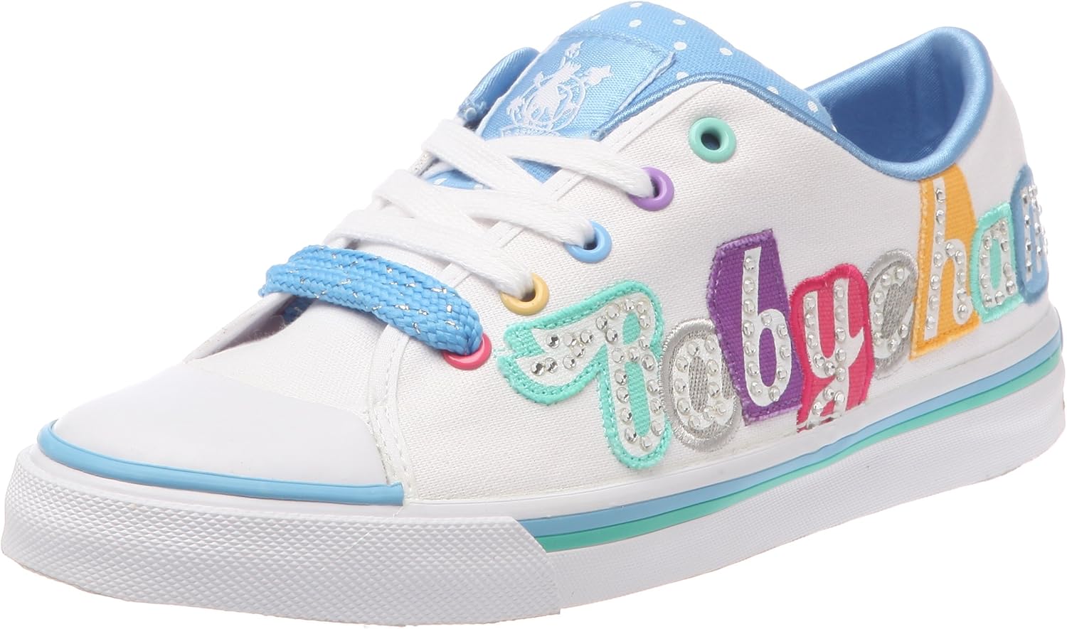 Babycham Women�s Penzance White/Multi Lace Ups Trainers