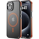 Tigowos for iPhone 15 Plus&iPhone 14 Plus Phone Case Fits MagSafe 10FT Drop Resistant Matte Skin Feeling Back Cover for iPhone 15 Plus&iPhone 14 Plus Case,Bumper Orange