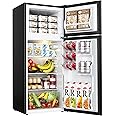 EUHOMY Mini Fridge with Freezer, 4.0 Cu.Ft Mini Refrigerator fridge, 2 door For Bedroom/Dorm/Office/Apartment - Food Storage or Cooling drinks, Black