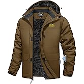 MAGCOMSEN Men's Winter Coats Ski Snow Waterproof Jackets Fleece Warm Snowboard Hooded Jacket Parka Raincoats 9 Pockets