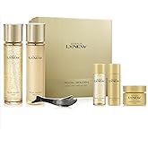 ISA KNOX Royal Golden Skin care Gift Set (11.4fl oz) - Korean Luxury Skin Care for Rejuvenation and Youthful skin. Royal Peptides & Jelly, Niacinamide. Guasha