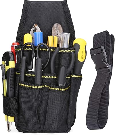 BAIGIO Small Tool Pouch Canvas Belt Bag with Adjustable Strap for DIY