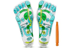 ATYUWZP Acupressure Reflexology Socks for Women & Men Foot Massage Five Toe Separate Socks Cotton Reflexology Acupressure Charts & Rod Included; Relief Body Stress & Aches, Trigger Health & Wellness