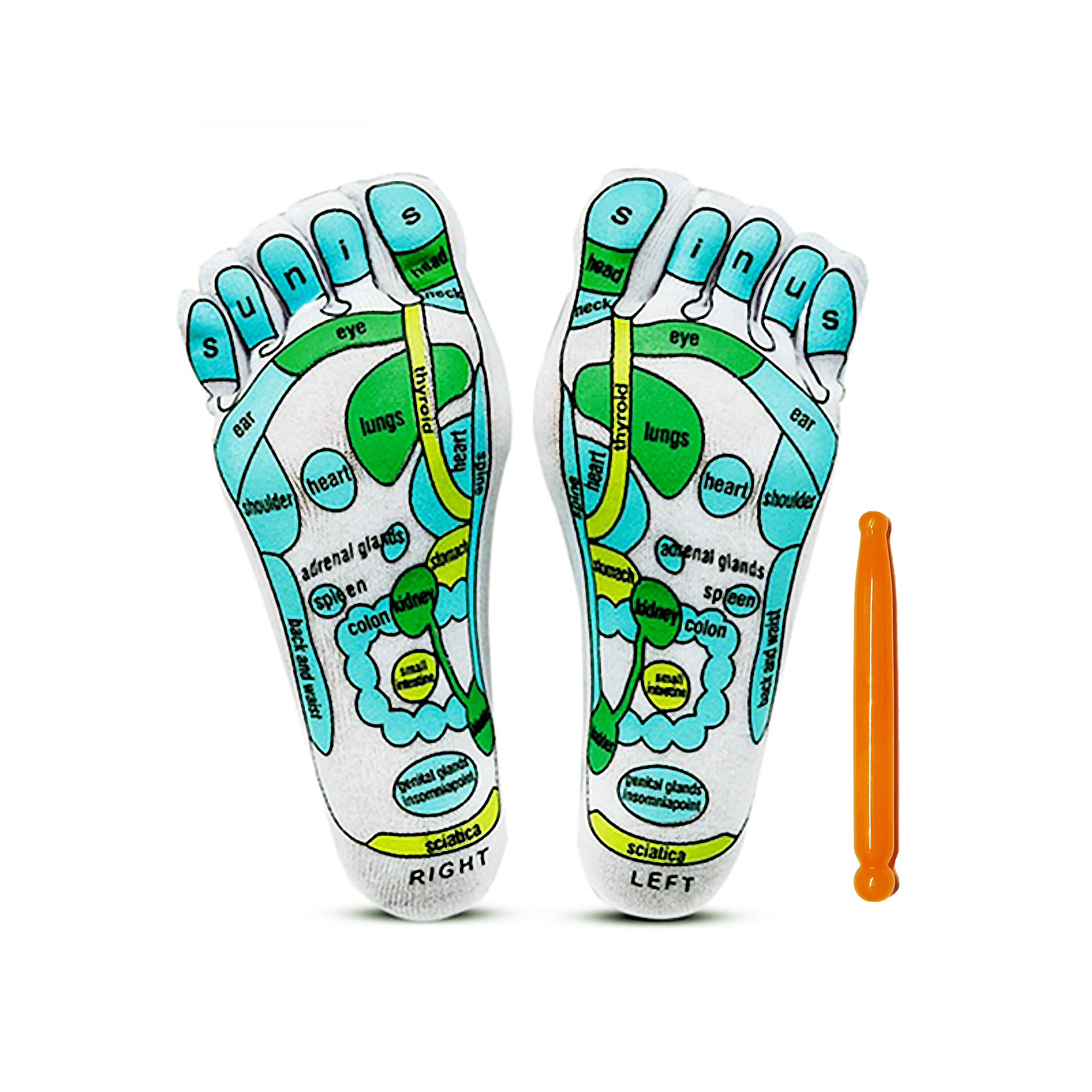 Photo 1 of ATYUWZP Acupressure Reflexology Socks for Women & Men Foot Massage Five Toe Separate Socks Cotton Reflexology Acupressure Charts & Rod Included; Relief Body Stress & Aches, Trigger Health & Wellness