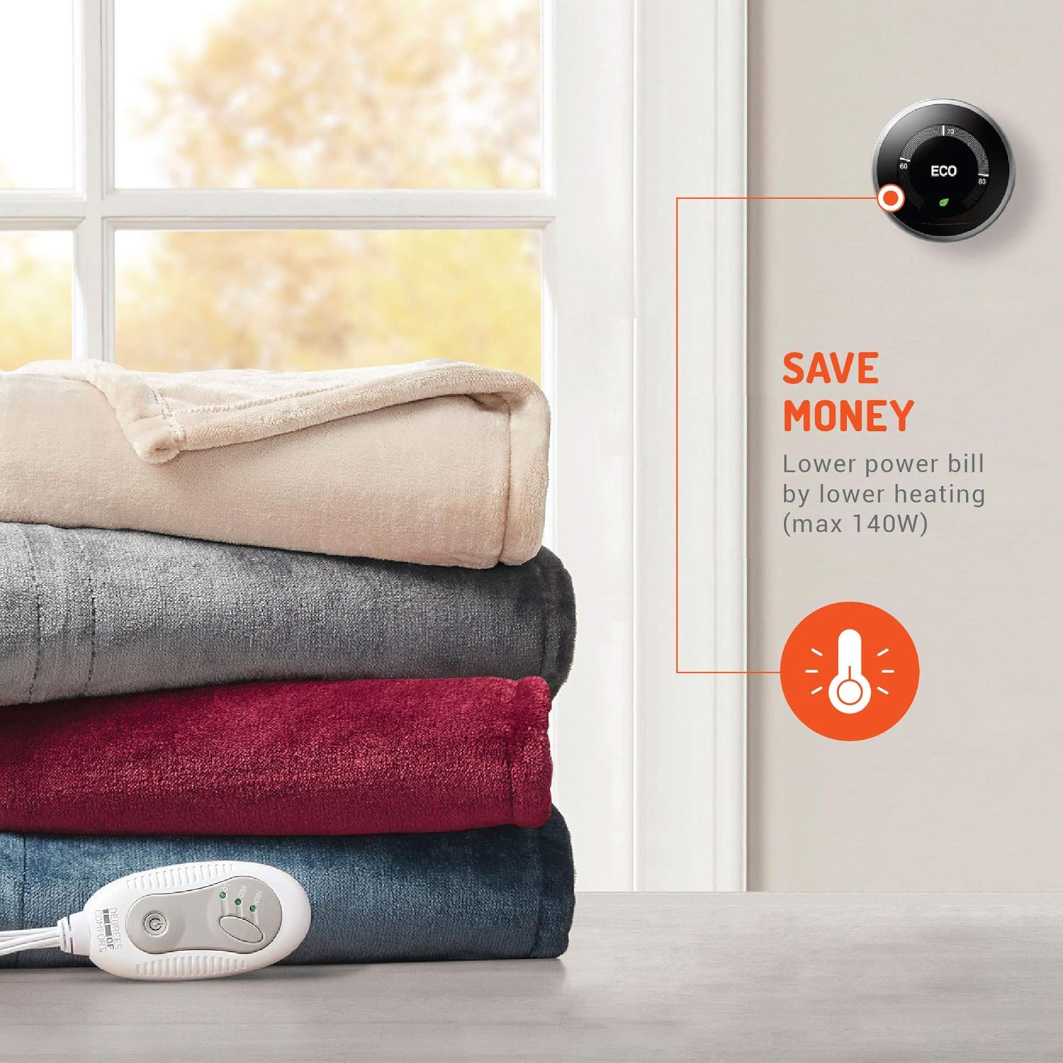 Degrees Of Comfort Heated Blanket | Electric Lap Blankets and Throws for Office | 3 Heat Settings W/ 2 Hour Auto Shut Off, UL Certified & Low EMF | Machine Washable - 50x60 Geometric: Kitchen & Dining