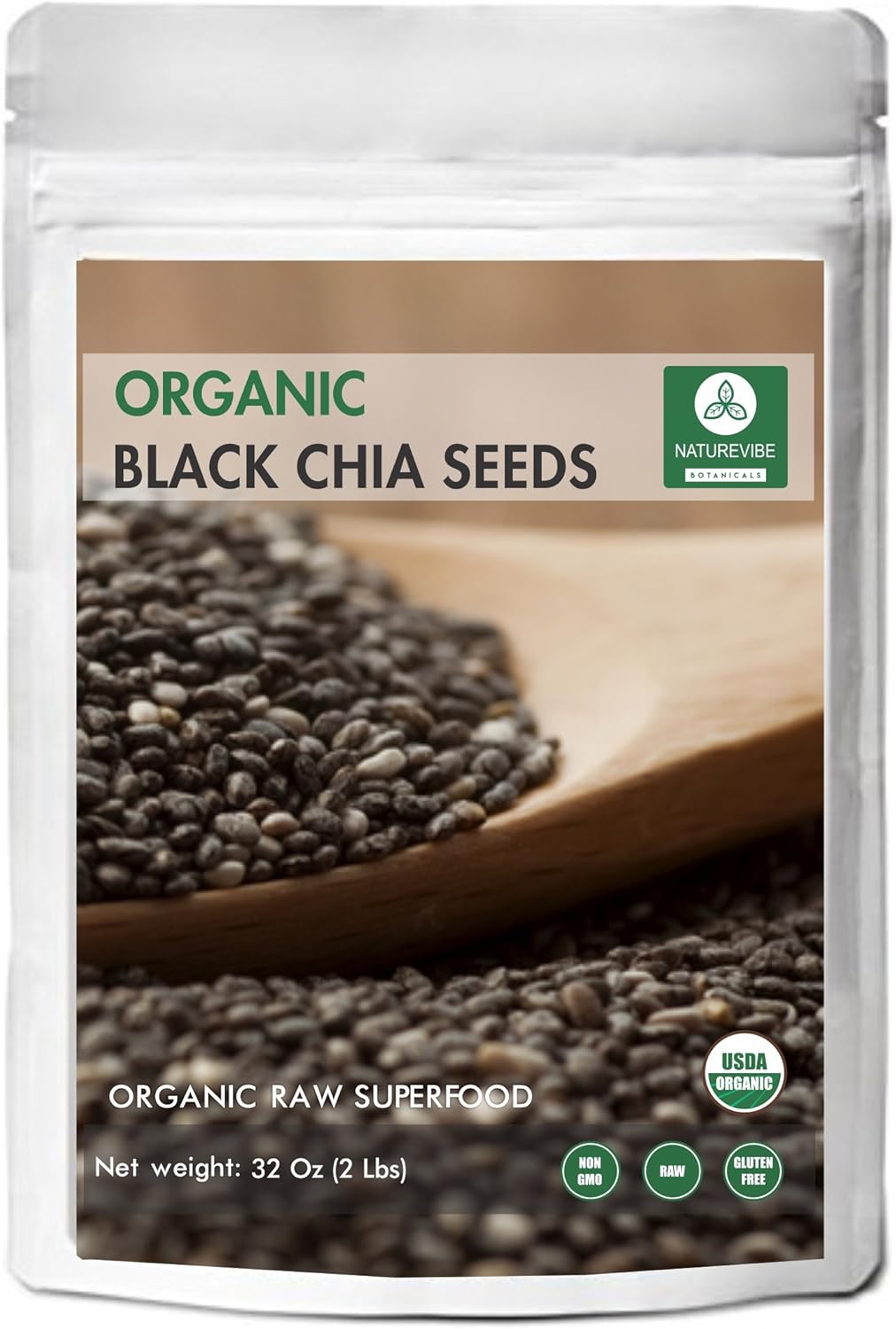 Naturevibe Botanicals Organic Black Chia Seed (2lbs) Amazon.ca Grocery