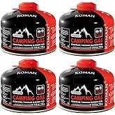 KOMAN Isobutane Fuel Canister 100 Gram Camping Stove Fuel Butane Propane Blend Camping Fuel Gas Canister Butane Fuel Canister Backpacking Stove Fuel (4 Pack)