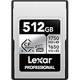 Lexar 512GB Professional CFexpress Type A Silver 4.0 Memory Card, for Photographers, Videographers, Up to max 1750/1650 MB/s, 8K Video (LCAEXS4512G-RNENU)