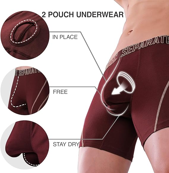 Separatec Heren Boxerslips Glad Bamboe Rayon Met Aparte Zakken Ondergoed 3 Pack Boxershorts Stijlvolle Meerkleurige Trunks Amazon Nl