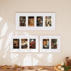 Vittanly 8x20 Collage Picture Frame, Displays 4Pcs