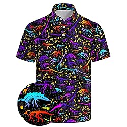 Xdceu Men's Dinosaur Golf Polo Shirt Dinosaur Golf