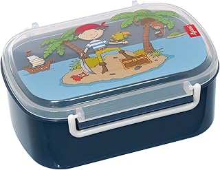 SIGIKID Mädchen und Jungen, Kinder Brotdose mit buntem Druck, Lunchbox Sammy Samoa für Kindergarten, Schule & Ausflüge, BPA-frei, empfohlen ab 2 Jahren, blau, 25004