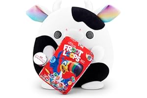 Snackles (Froot Loops) Cow Super Sized 14 inch Plush by ZURU, Ultra Soft Plush, Collectible Plush with Real Licensed Brands, Stuffed Animal