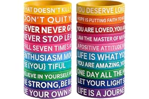 20 Pcs Motivational Silicone WristBands 10 Colors 20 Styles Waterproof Inspirational Quote Rubber Bracelets Bright Colors Str