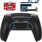 eXtremeRate Rise Plus MAX RMB Back Paddles Kit with Clicky Trigger Stops & Rubberized Grip for PS5 Controller BDM-010 020, Remappable Real Metal Back Buttons Kit for PS5 Controller – Black