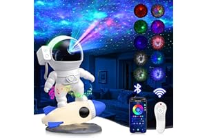 FLYLILY Astronaut Galaxy Projector for Bedroom, Star Projector with Moon Lamp, Led Space Nebula Night Light for for Kids Teen Girls Boys Adults, Living Gaming Room Ceiling Decor, Party, Gifts