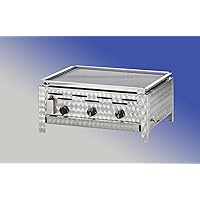  Tischbräter 2+1 Gas Brenner 3-flammig silber kleiner Edelstahl Tableroaster Balkon ✔ eckig ✔ Grillen mit Gas ✔ für den Tisch 