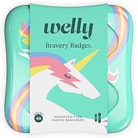 Welly Bandages | Adhesive Flexible Fabric Bravery Badges | Assorted Shapes for Minor Cuts, Scrapes, and Wounds…