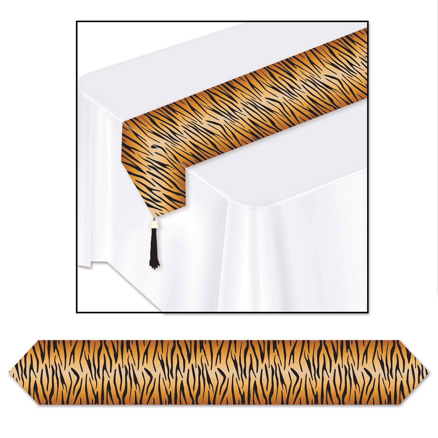Beistle 54062 Tiger Print Table Runner, Paper, Multicolor
