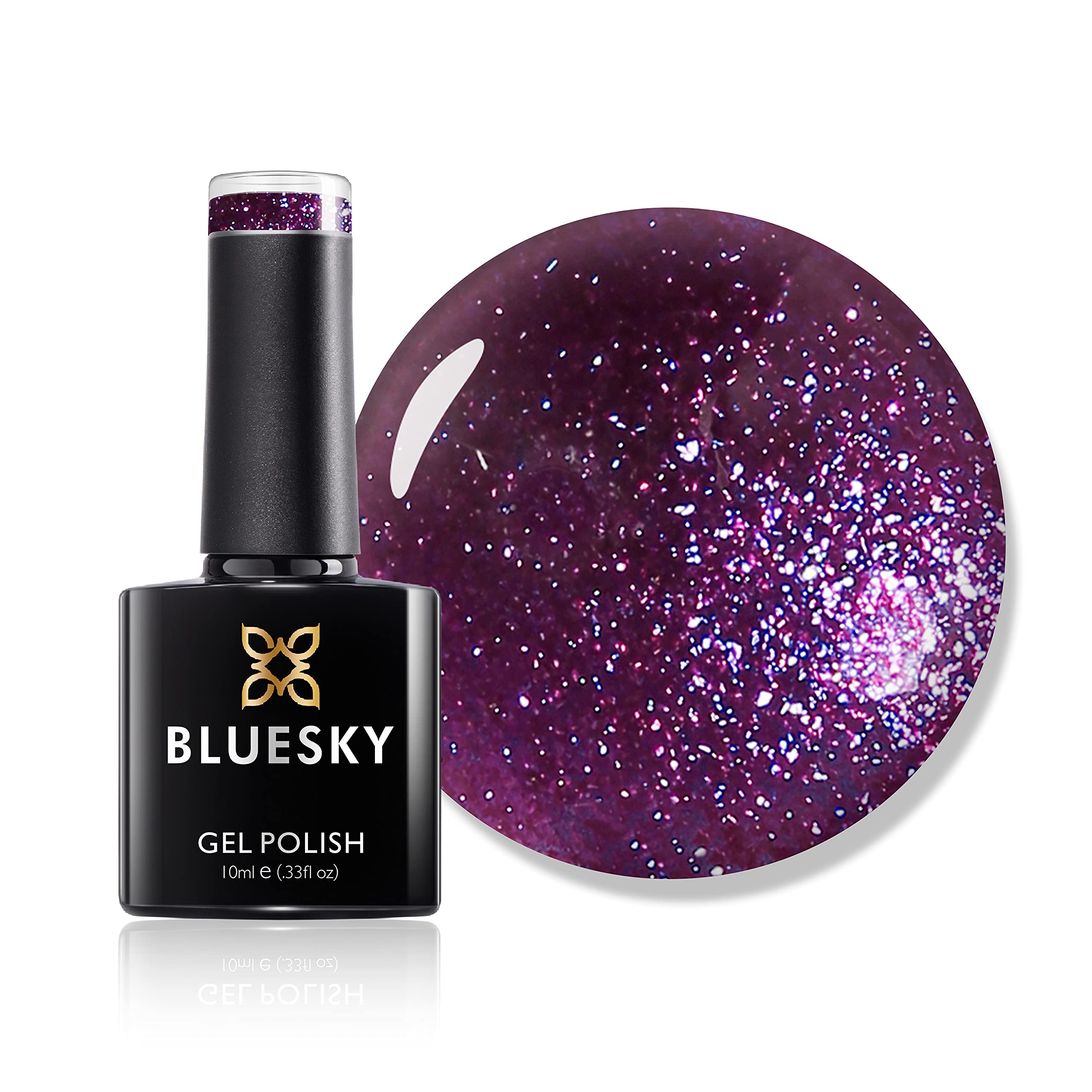 Bluesky Gel Nail Polish, Purple Lavender Yyf07, Bright, Glitter, Purple, Long Lasting, Chip Resistant, 10 ml (Requires Drying Under UV LED Lamp)