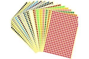 Round Color Coding Circle Dot Labels, 16 Colors Nice and Deft