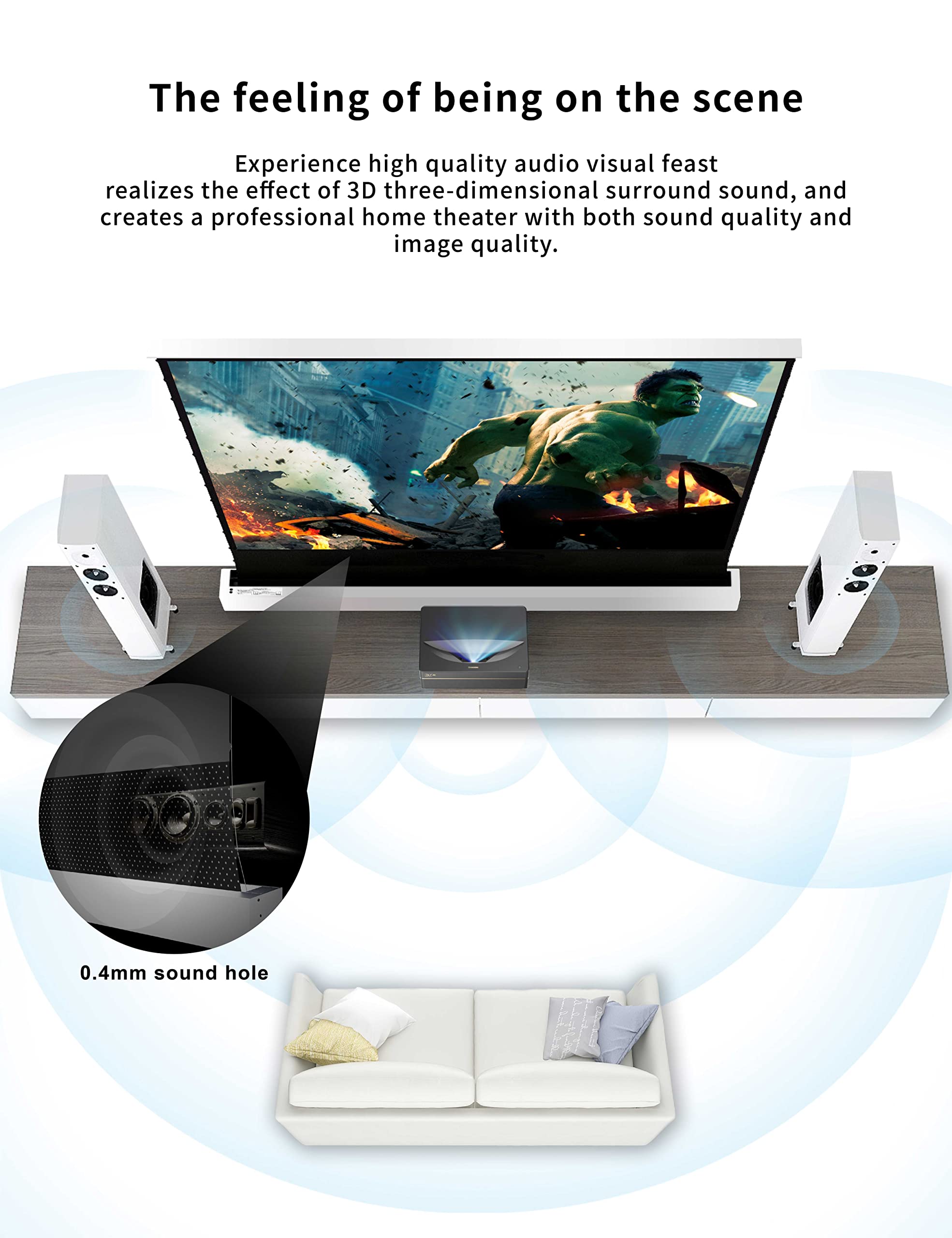 150\" Floor Rising Electric Tensioned Screen (UST And Non UST) – Personal Projector