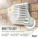 Kair White 100mm Louvred Wall Vent Grille with Flyscreen 99.5mm Rear Spigot view 5