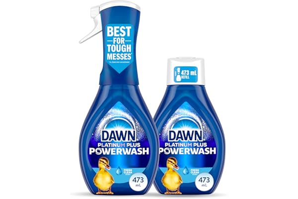 Dawn Platinum Powerwash Dish Spray Starter Kit, Dish Soap, Fresh Scent Bundle, 1 Starter Kit plus 1 Refill (16 fl oz ea)