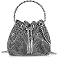 Desy & Feeci Bling Rhinestone Purse for Women, Glitter Clutch Handbag Bucket Evening Bag for Girls Wedding Party
