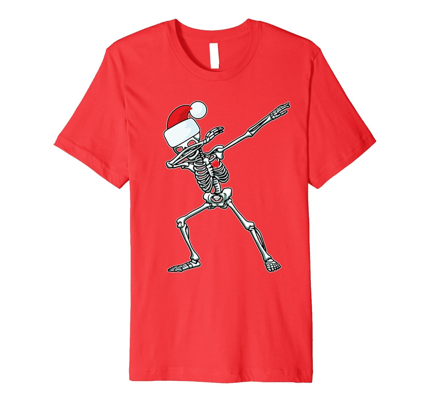 Dabbing Skeleton Santa T-Shirt Christmas Hip Hop Dab Skull-ANZ