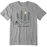 Life is Good Mens Crusher Tee Shirt, Short Sleeve Cotton Graphic T-Shirts, Bernese Hiking Through The Woods