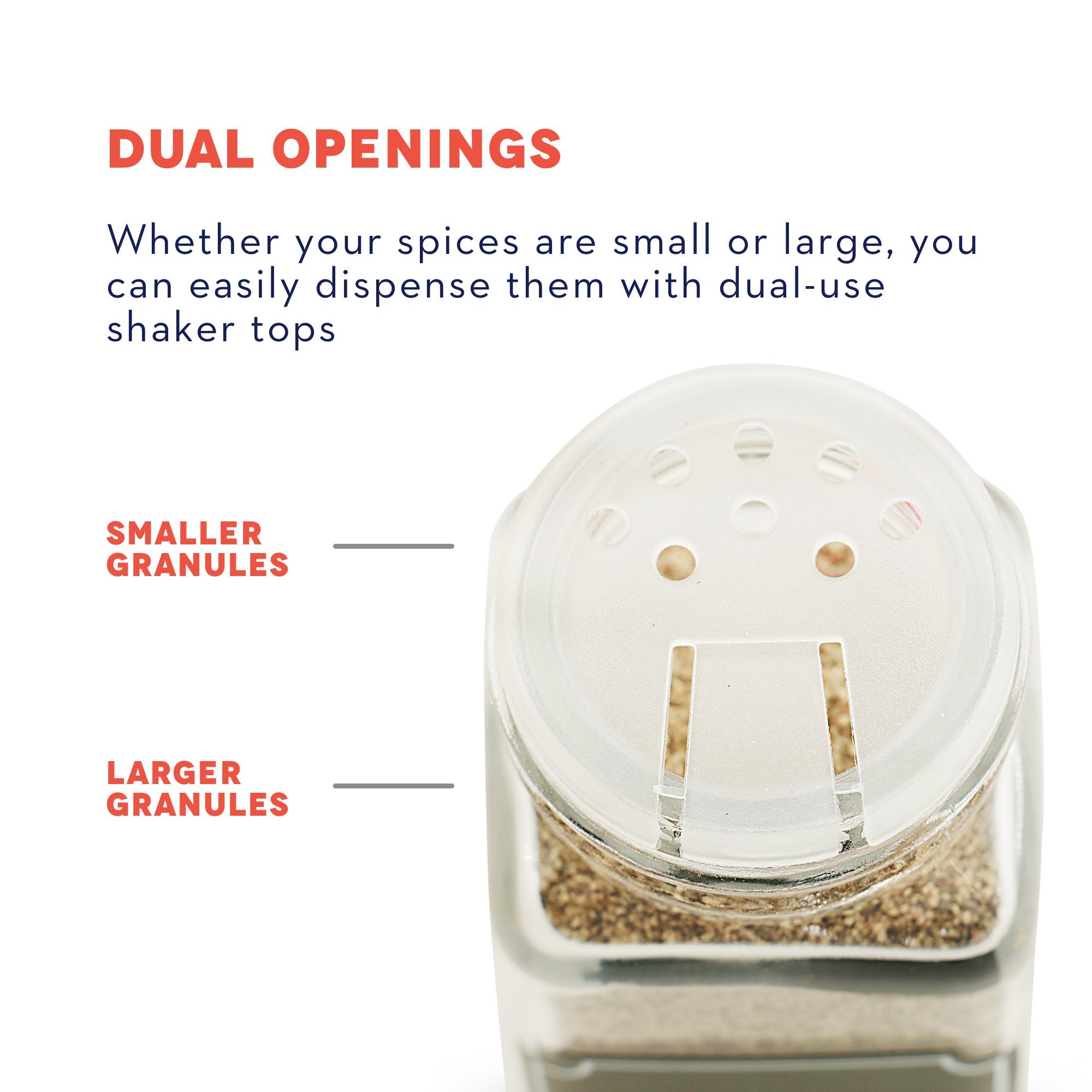 Set of 14 Square Glass Spice Jars with Shaker Tops and Funnel