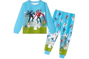 SISTER.STUDIO Skib-di Pant Sets Costume for Boys Titan Speakerman TV Man Playwer Long Sleeve Cameraman Clothes Outfit 2PCS Size 5-12y