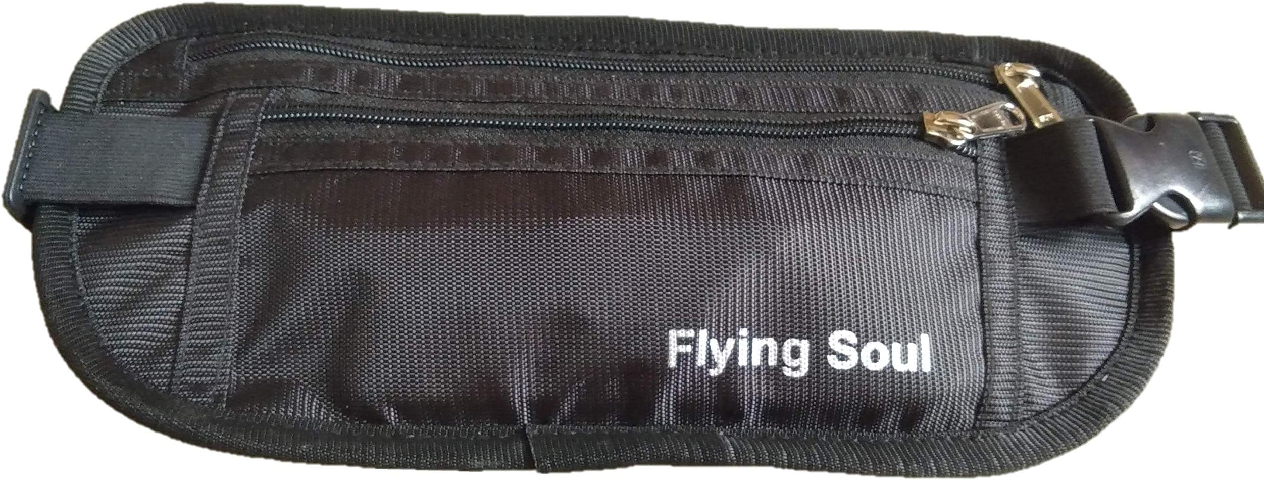 Travel Waist Pouch Money Belt Passport Holder (Black)