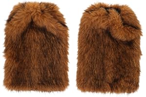 MUCKLILY Retro Strappy Leg Covers Faux Fur Boot Gaiters for Viking Cosplay Medieval Leg Warmers for Women
