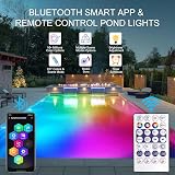 NATPOW RGB Underwater Pond Lights 6 LEDs IP68 5V Submersible w/ APP Remote view 2